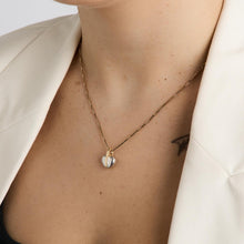 Heart Pendant in 14K Gold and white gold, 0.59 inches | Solid Gold