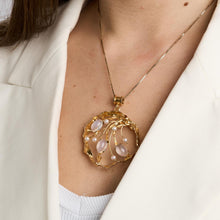 John Rørvig Pendant with moonstone and pearl in 18K Gold, 2.36 inches