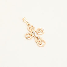 Pendant with and Zirconia in 14K Gold and white gold, 1.18 inches