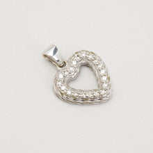 Heart Pendant with diamond (0.19 ct) in 18K White gold, 0.59 inches
