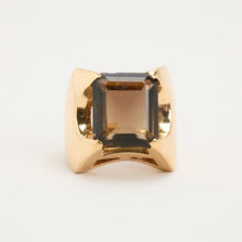 Ring with and Smoky quartz in 14K Gold size 7¼ | Solid Gold