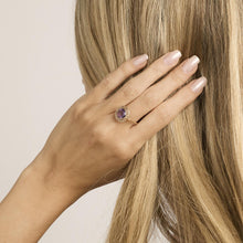 Ring with and amethyst in 14K Rose gold size 6½ | Real Genuine Gold