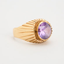 Ring with and synthetic sapphire in 14K Gold size 6 | Solid Gold