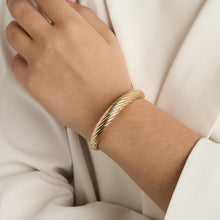 Vintage-Inspired 14K Solid Gold Bangle, 2.22 Inches, Classic Fine Quality, Elegant Gold Bracelet