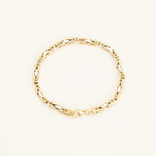 Byzantine chain Bracelet in 8K Gold and white gold, 7.48 inches