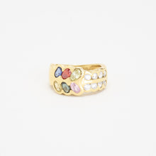 Ring with and Zirconia in 18K Gold size 8½ | Vintage Solid Gold