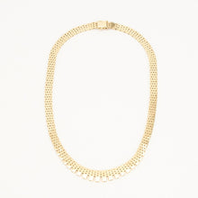 Brick Necklace in 14K Gold, 15.94 inches | Real Genuine Gold | Fine