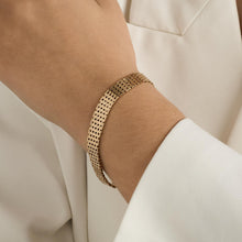 Brick Bracelet in 14K Gold, 7.28 inches | Real Genuine Gold | Premium