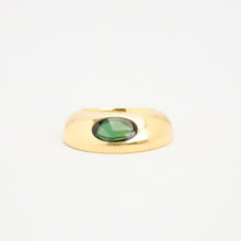 Georg Jensen Elegant Tourmaline Ring, 18K Solid Gold, Classic Design, Size 5¼, Luxurious Goldsmith Craftsmanship