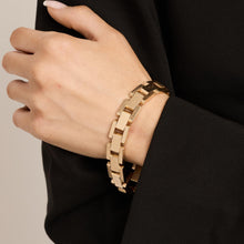 Block Bracelet in 14K Gold, 7.28 inches | Vintage Solid Gold