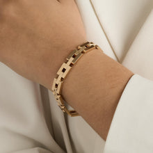 Block Bracelet in 14K Gold, 7.28 inches | Vintage Solid Gold