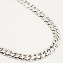 Modern 14K White Gold Curb Link Necklace, 0.6 CT Diamond Pavé Clasp, 24″ Chain, Minimalist Layering Jewelry