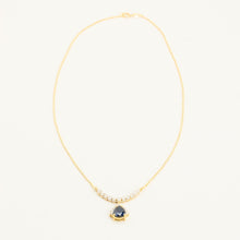 Elegant Sapphire and Diamond Ball Necklace, 0.33 CTW, 18K Gold Setting, Vintage Inspired Luxe Jewelry
