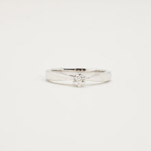 Ring with diamond (0.02 ct) in 14K White gold size 6½ | Real Genuine