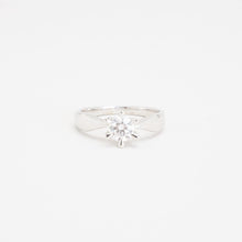 Ring with diamond (0.59 ct) in 14K White gold size 6¾ | Vintage