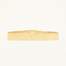 Brick Bracelet in 14K Gold, 7.28 inches | Real Genuine Gold