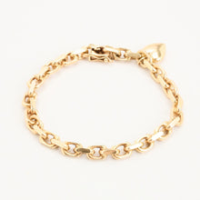 Anchor chain Bracelet in 14K Gold, 7.87 inches | Vintage Solid Gold