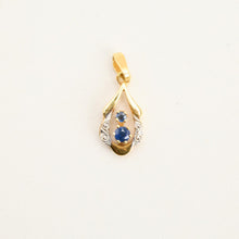 Pendant with and synthetic spinel in 14K Gold and white gold, 0.83