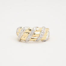 Ring with diamond (0.25 ct) in 14K Gold and white gold size 7¼ - 7
