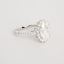 Ring with diamond (3.72 ct) in 14K White gold size 6½ | Vintage
