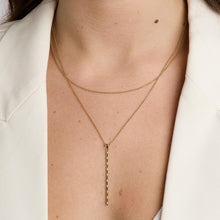 Anchor chain Necklace with diamond (0.04 ct) in 14K Gold, 16.54 inches