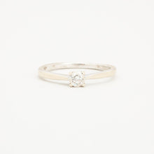 Ring with diamond (0.24 ct) in 18K White gold size 6¾ | Solid Gold