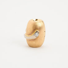 Elegant Two-Tone Pendant, 14K Gold & White Gold, Dainty 0.04 ct Diamond, Modern Minimalist Jewelry