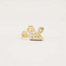 Ring with diamond (0.57 ct) in 18K Gold and white gold size 8