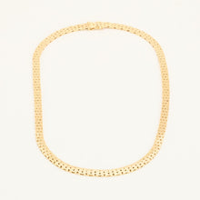 Brick Necklace in 14K Gold, 15.94 inches | Real Genuine Gold | Fine