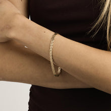 Brick Bracelet in 14K Gold, 7.68 inches | Vintage Solid Gold