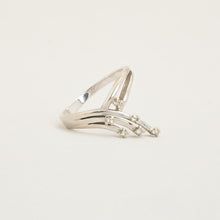 Ring with diamond (0.16 ct) in 18K White gold size 8 | Real Genuine