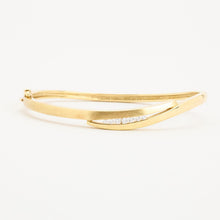 Bangle with and Zirconia in 14K Gold, 2.36 inches | Vintage Solid