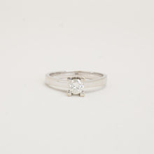 Ring with diamond (0.51 ct) in 18K White gold size 8 | Real Genuine
