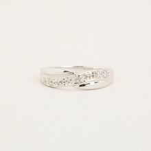 Ring with diamond (0.03 ct) in 18K White gold size 7¼ | Vintage