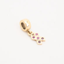 Pandora Charm with and ruby in 14K Gold, 0.79 inches | Solid Gold