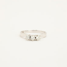 Ring with diamond (0.33 ct) in 18K White gold size 6¾ | Solid Gold