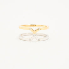 Ring with diamond (0.05 ct) in 14K Gold and white gold size 8