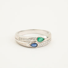 Ring with diamond (0.07 ct) in 14K White gold size 7¾ | Solid Gold