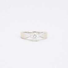 Ring with diamond (0.43 ct) in 14K White gold size 5 | Solid Gold