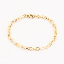Anchor chain Bracelet in 14K Gold, 6.69 inches | Vintage Solid Gold