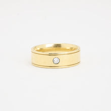 Ring with diamond (0.05 ct) in 18K Gold size 6½ | Real Genuine Gold
