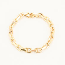 Anchor chain Bracelet in 14K Gold, 7.28 inches | Solid Gold | Fine