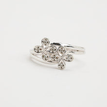 Ring with diamond (0.04 ct) in 14K White gold size 6½ - 6¾ | Vintage