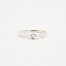 Ring with diamond (0.03 ct) in 14K White gold size 5¾ | Real Genuine
