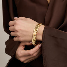 Block Bracelet in 14K Gold, 7.28 inches | Real Genuine Gold