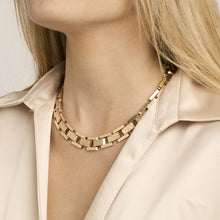 Block Necklace in 14K Gold, 15.67 inches | Real Genuine Gold