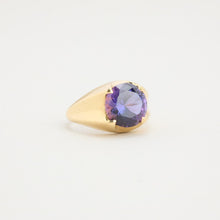 Ring with and synthetic sapphire in 14K Gold size 6 - 6½ | Real