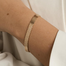 Brick Bracelet in 14K Gold, 7.28 inches | Real Genuine Gold
