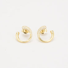 Georg Jensen Earrings with diamond (0.38 ct) in 18K Gold, 3.17 inches