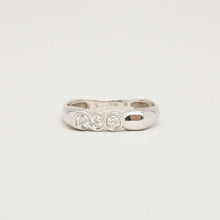 Contemporary Bezel Diamond Ring, Minimalist 14K White Gold, 0.30 CTW Round Diamonds, Size 7¾, Hallmarked 585 Solid Gold Wedding Band